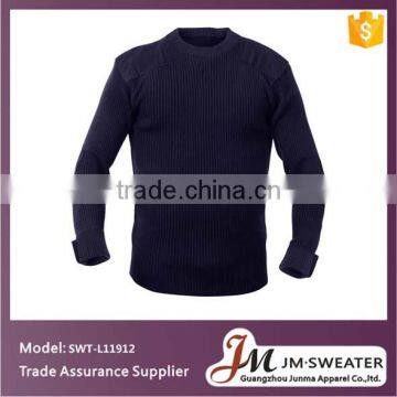 Navy Blue Crewneck Police Armed Forces Mens Military Sweater photo-3