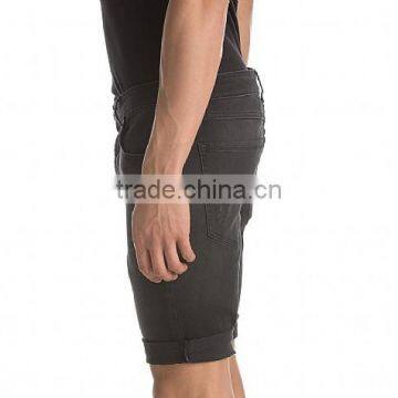 Black Distressed Zipper Fly Denim Shorts photo-3