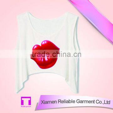 32S cotton prints summer ladies custom tank top wholesale for women