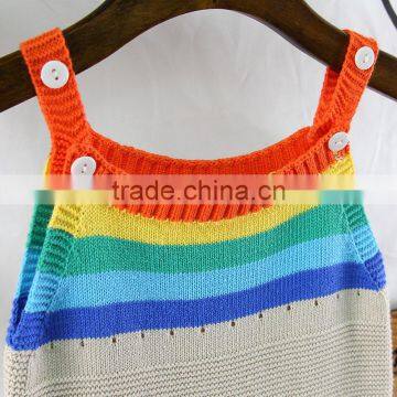 0-3 Years 2017 Wholesale Baby Romper Autumn Knitting Rainbow Cotton Babys Jumpsuit (pick Size) photo-3