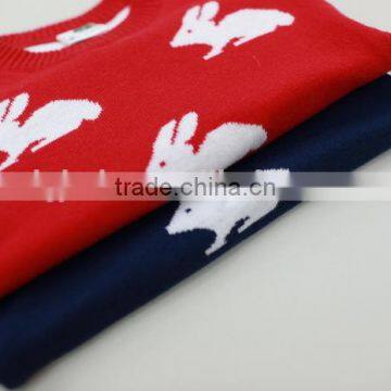 Rabbit Print Girl Sweater Adorable Girl Sweater Christmas Sweater photo-4