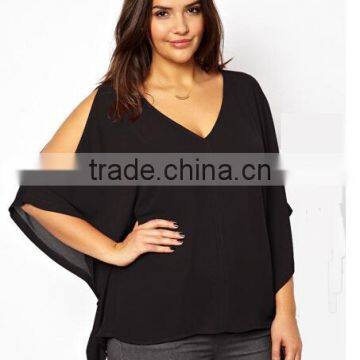 2016 Latest Hot Sale Oversized Tops for Fat Women Chiffon Shirt Blouse for Gilrs XXXL-6XL photo-4