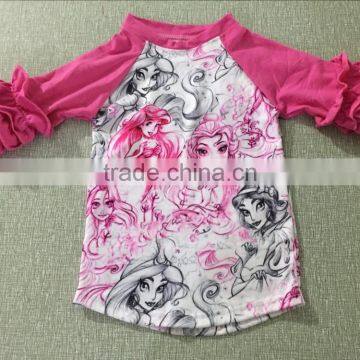 Wholesale Baby Ruffle Raglan T-shirt for Girls With Bunny photo-4