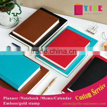 AB/B5 PU leather cover planner custom logo organizer agenda paperback notebook line shape