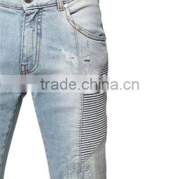 2017 Custom New Fashion Jeans Pants Shinny Wash Jeans Pants for Boys