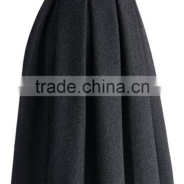 2016 Guangzhou Shandao Brand Name New Aututmn Fashion Women Ruffle Keen Length High Waist Dark Grey Cotton Formal Skirts Designs photo-4