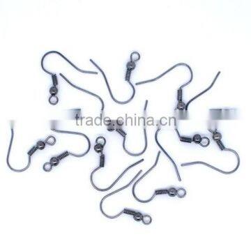 100 Pairs Gunmetal Ear Wire Hooks W/Ball Eearring Findings 18x19mm photo-3