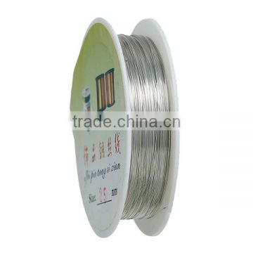 Copper Beading Wire Thread Cord Round Silver Tone 0.25mm Dia. , 2 Rolls