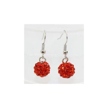 Name:Red Pave Ball Shamballa Earring