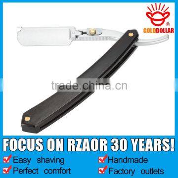 "GOLDOLLAR RB-3" wooden barber straight razor uses changeable blades