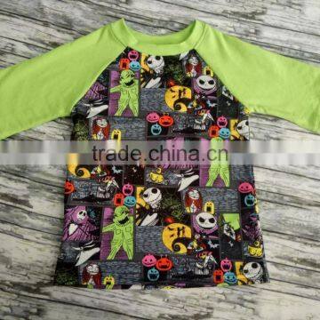 hot newborn baby cotton clothes Halloween devil print raglan sleeve 3/4 sleeves shirts baby girls fancy t shirt