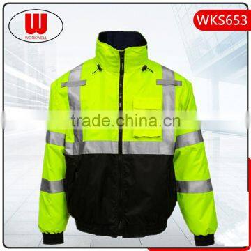 Two tones reflective bomber jacket wholesale