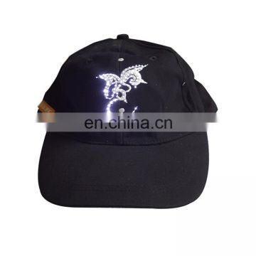 custom logo light up man golf led hat cap with battery button