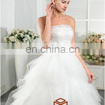 China Supplier New Style Lace Handmade Beaded Strapless Fit Wedding Dress photo-4