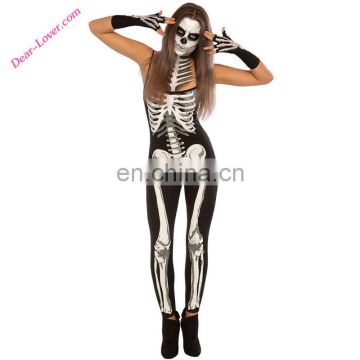 Sexy Hammock Sleeveless Jumpsuits Women Skeleton Halloween Costumes