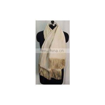 Silk Pashmina Scarf With Sued Trims photo-5