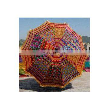 garden umbrella big size Vintage Garden Umbrella Patchwork Embroidery Cotton Yard Patio Sunshade Parasol Umbrella wedding decor