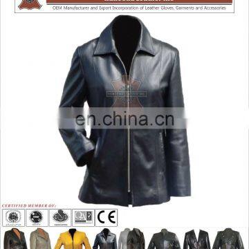 2017 Ladies Leather Coat, Winter Clothing, HLI hot selling ladies coats