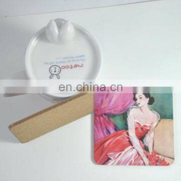 2017 New products customized MDF cork material table paper caster for cup