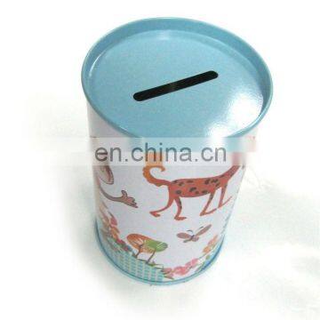 round shape bank coin tin