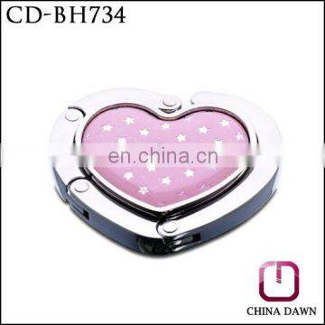 Simple heart shape colored painting bag hook with stars