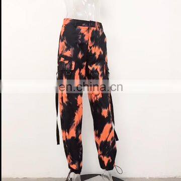 Women Hot Cargo pants High Waist Loose Streetwear Baggy Printed Hip Hop Joggers Pants Tie Dye Trousers