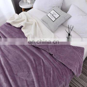 Lamb Velvet Double-layer Thick Blanket Warm Nap Solid Color Blanket photo-2