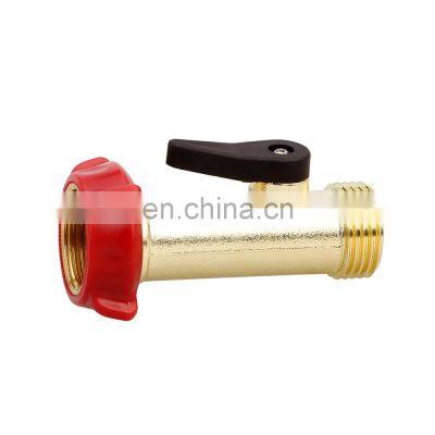 Garden irrigation brass shut off hose connector valve