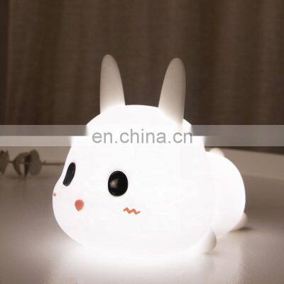 Cute Bunny Night Light Animal Lamp Silicone Nursery Baby Night Light for Teen Girls Bedroom Decor Decrations