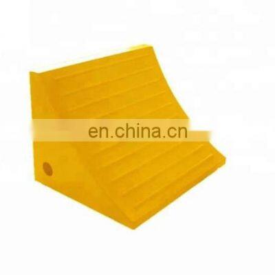 Factory supply plastic wheel chock parking wheel stopper for 60 tons load capacity safety