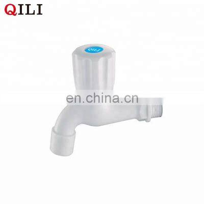 white plastic long nose bib cock water faucet