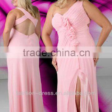 2013 Beautiful Sexy One-Shoulder Large Size Elegant Light Pink Evening Dresses