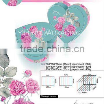 high end heart shape jewelry paper packaging box