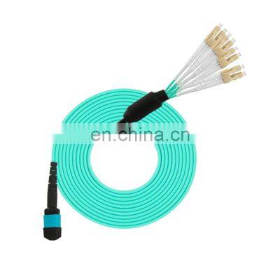 Factory Supply MPO 8 Core OM3 Multimode  Fiber Optical MPO-LC Patch Cord pigtails