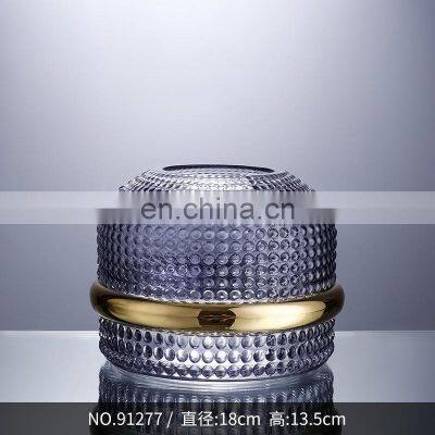 Most Popular Consumer Small Decorative Gold Crystal Glass Tall Vase Flower Vintage Style For Wedding photo-3