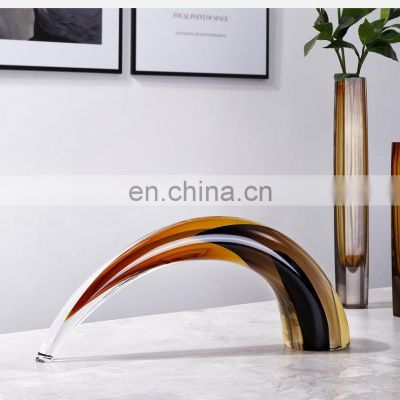 Personality Creative Abstract Glass Horn Shape Decorative Ornaments Porch Light Luxury Accessories