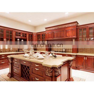 Custom design real wood storage cupboards  made in china rustic wooden kitchen cabinet