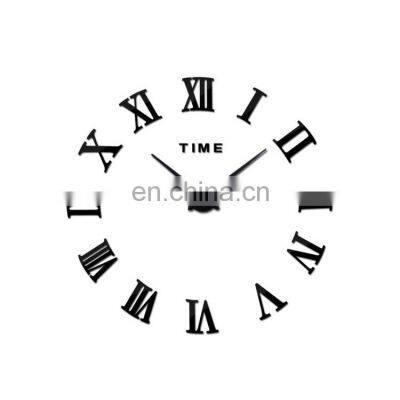 Large DIY Decorative Frameless 3d Home Office Roman Numerals Wall Sticker Clock Decals photo-2