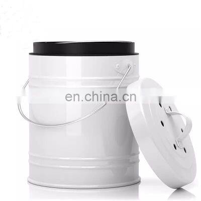 3-литровый и 5-литровый мини настольный контейнер для мусора без запаха из нержавеющей стали, кухонный компостный бак с фильтрующей крышкой photo-5