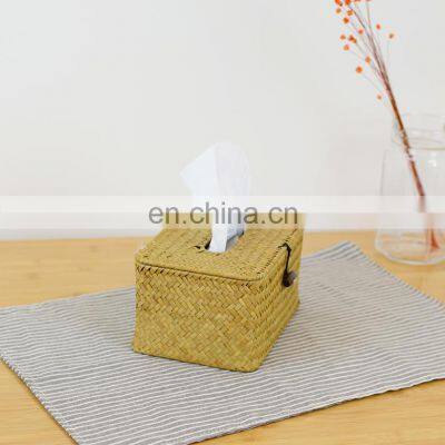 OEM ODM customised sea grass storage baskets multi function tissue box