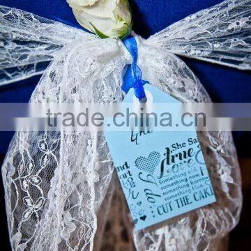 White Lace Chair Sash For Wedding Chair Covers