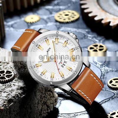 Curren 8376 2020 New Design Mens Quartz Watch Fashion Leather Water Resistant Calendar Wrist Watches for Men
