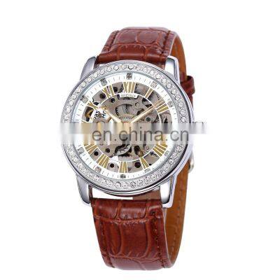 SHENHUA 9592N Lady Mechanical Wrist Watch Women Skeleton Automatic Self-Wind Watches With Rhinestone photo-3