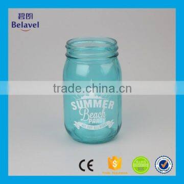 Wholesale 450ml custom printing mason jar clear glass colorful mason jar                        
                                                                                Supplier's Choice