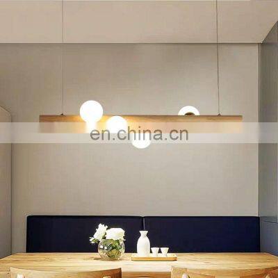 G9 Bulb 5 7 Head Nordic Modern Pendant Lamp Cafe Hotel Wooden Glass Bubble Shade Chandelier