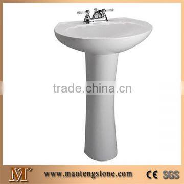 Popular Oval Shape Cheap Pedestal Sink Commercial Porcelain Sink