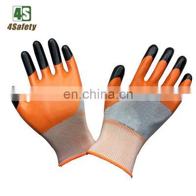 4SAFETY Finger Double Dipped Nitrile Breathable Work Gloves