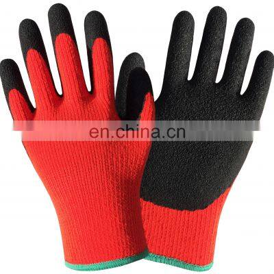 7 Gauge Warm Fluorescent Orange Acrylic Latex Palm Coated Gloves,Hand Gloves for Construction Work photo-2