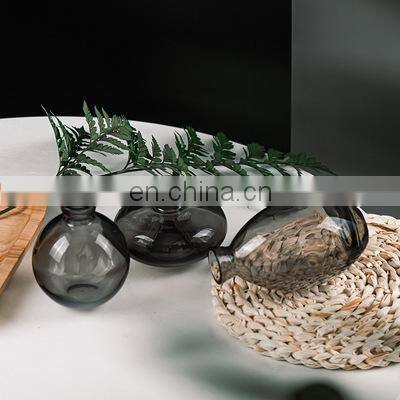 Tabletop Decoration Wholesale Nordic Home Wedding Creative Unique Mini Pot Set Decorative Flower Bottle Glass Vase