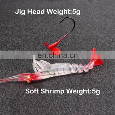 JOHNCOO Wholesale In Stock 9cm 10g Soft Lure Soft Baits Lead Hook Shrimp Soft Fishing Lures photo-4